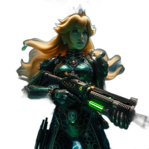 weapon, staff, robot, 3d render transparent PNG cut-out