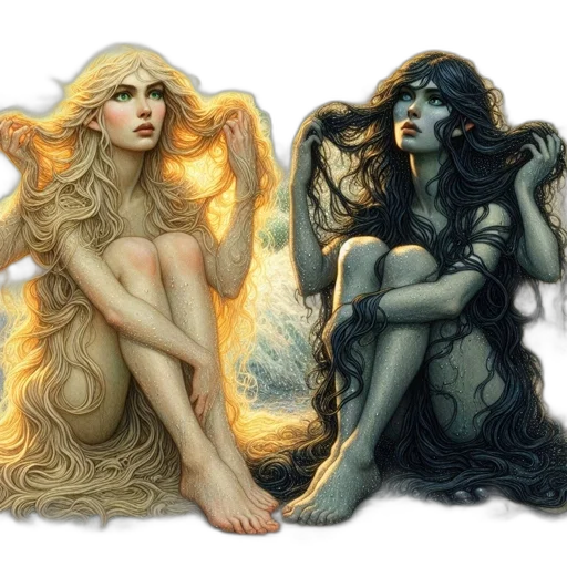 fantasy art, concept art, comic book art, watercolor transparent PNG cut-out
