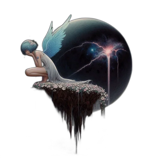 creature, hair, staff, concept art transparent PNG cut-out