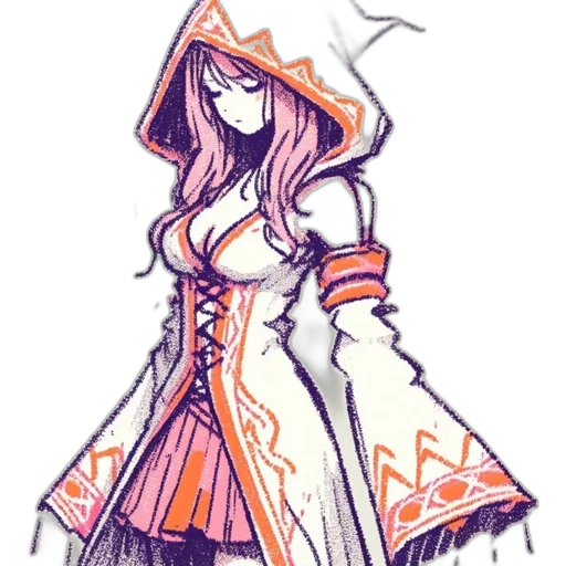 dress, jacket, staff, hat transparent PNG cut-out