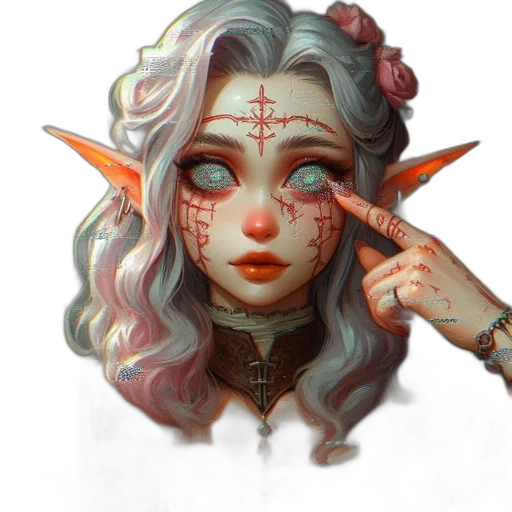 face, mask, staff, fantasy art transparent PNG cut-out