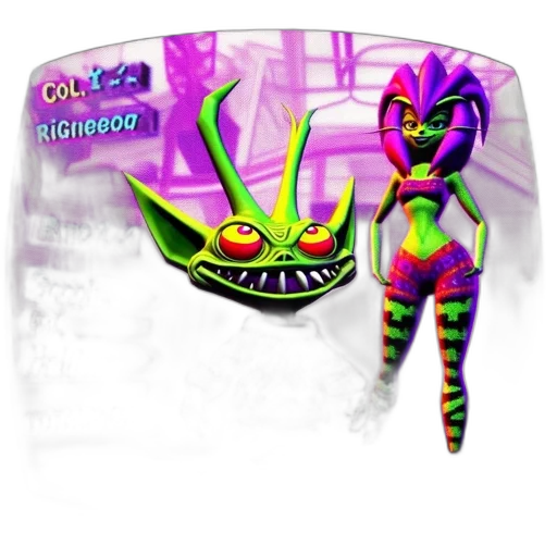 creature, vaporwave, concept art, 3d render transparent PNG cut-out