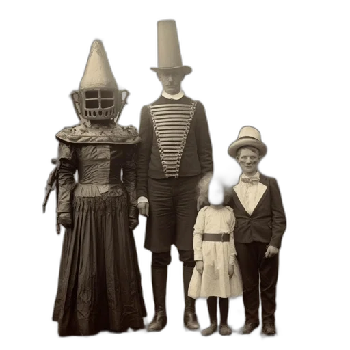 mask, robot, hat, dress transparent PNG cut-out