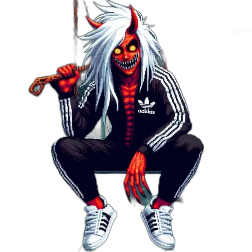 jacket, mask, creature, staff transparent PNG cut-out