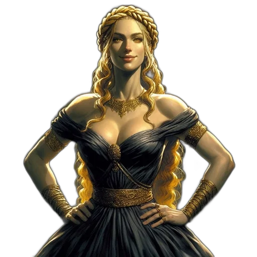 dress, crown, jewelry, fantasy art transparent PNG cut-out