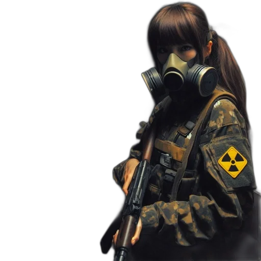 jacket, weapon, mask, concept art transparent PNG cut-out