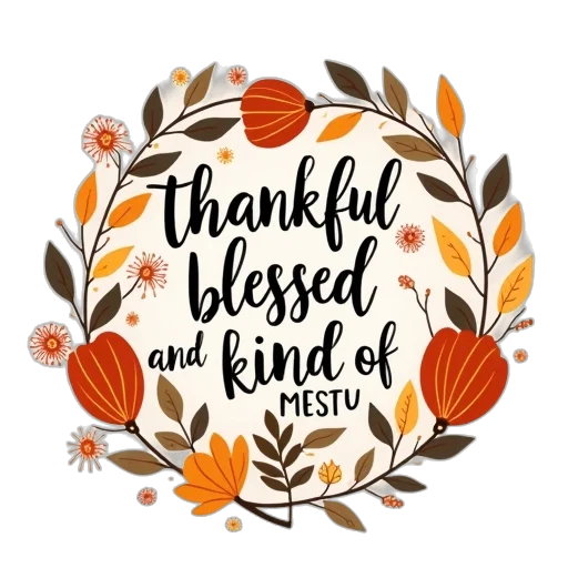 thankful, blessed, kind, messful transparent PNG cut-out