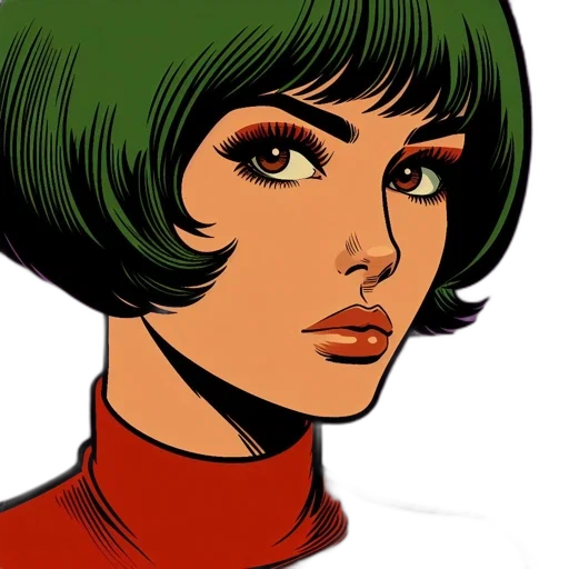 face, hair, comic book art, cartoon transparent PNG cut-out