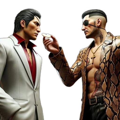 concept art, 3d render, two, men transparent PNG cut-out