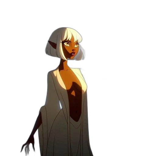 dress, creature, staff, mask transparent PNG cut-out