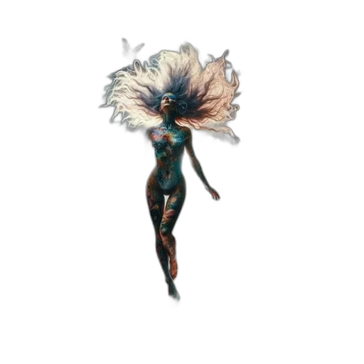 flower, hair, staff, creature transparent PNG cut-out
