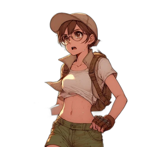 hat, jacket, weapon, staff transparent PNG cut-out
