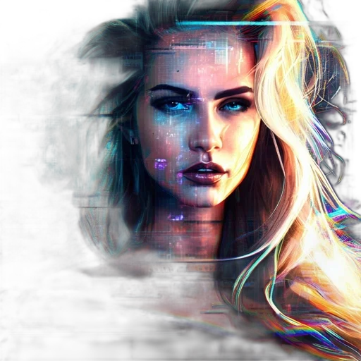 face, photorealistic, cyberpunk, comic book art transparent PNG cut-out