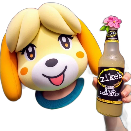 animal, bottle, staff, 3d render transparent PNG cut-out
