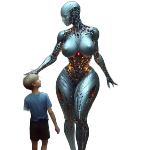 robot, dress, creature, concept art transparent PNG cut-out