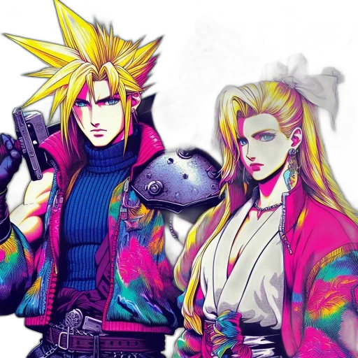 jacket, cyberpunk, concept art, vaporwave transparent PNG cut-out