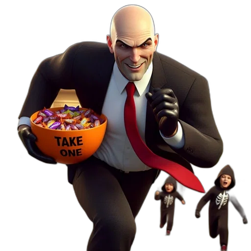 concept art, 3d render, bald, man transparent PNG cut-out
