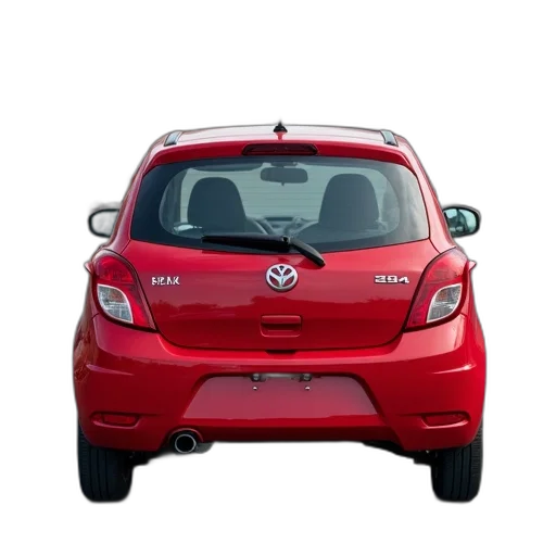 car, 3d render, red, compact transparent PNG cut-out