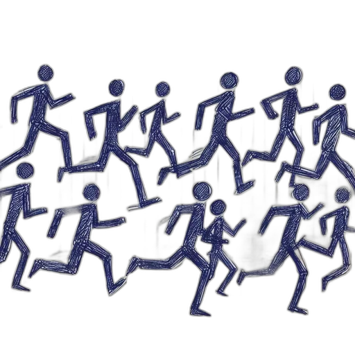 series, blue-inked, stick, figure transparent PNG cut-out