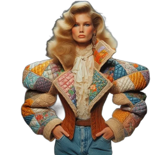 jacket, model, 70s, inspired transparent PNG cut-out