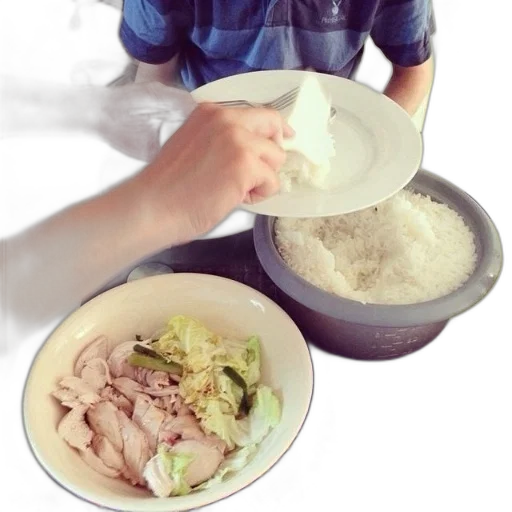 food, photorealistic, person, serving transparent PNG cut-out