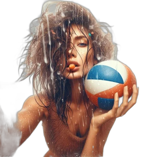 hair, photorealistic, oil painting, fantasy art transparent PNG cut-out