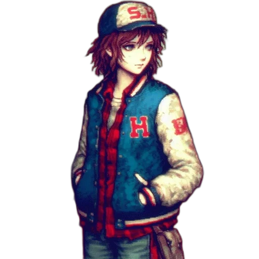 jacket, hat, staff, face transparent PNG cut-out