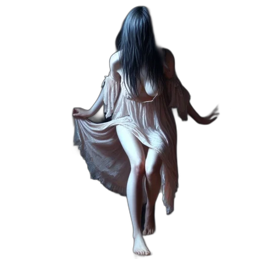 dress, hair, creature, mask transparent PNG cut-out