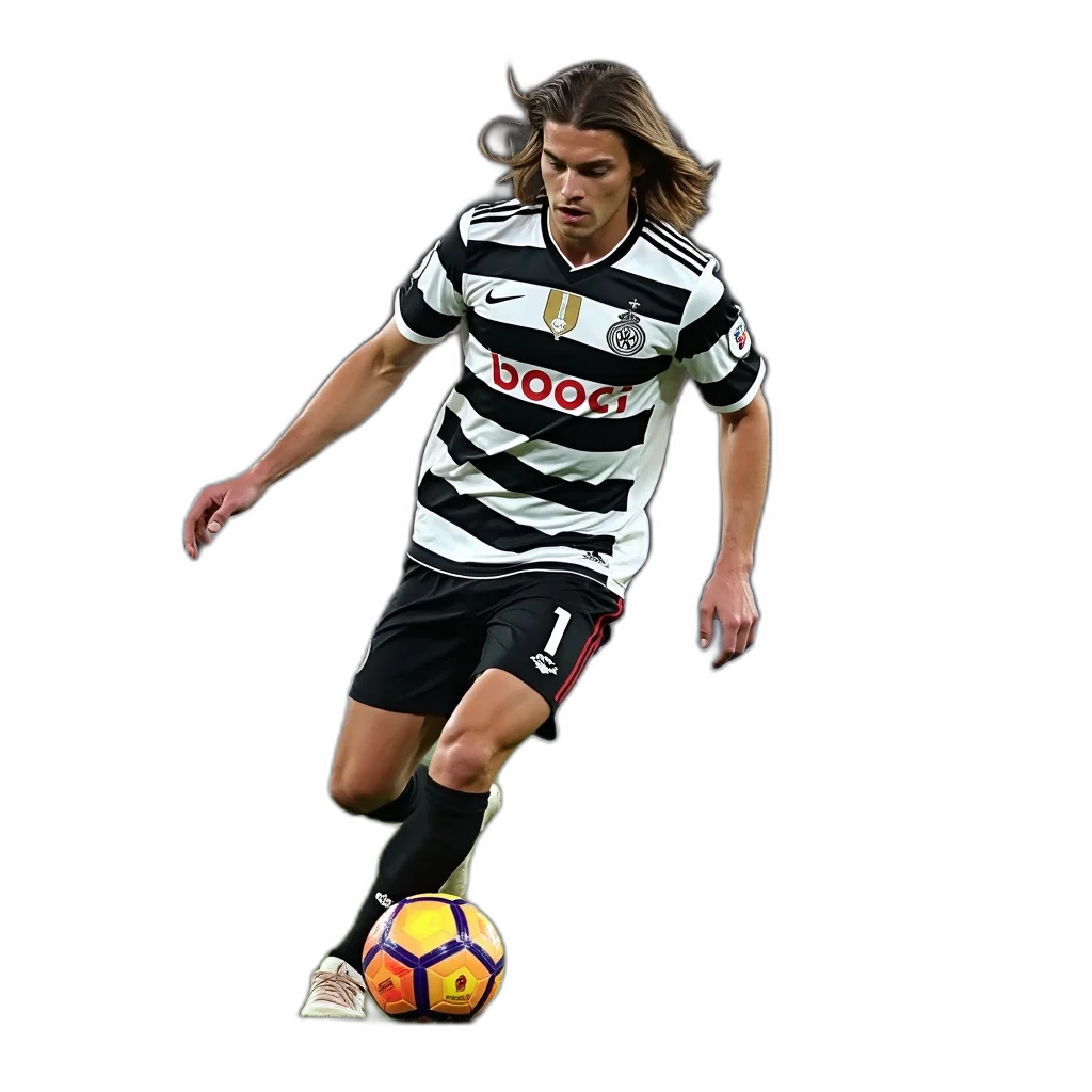 soccer, player, black, white transparent PNG cut-out
