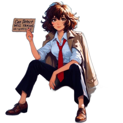 jacket, staff, concept art, anime transparent PNG cut-out