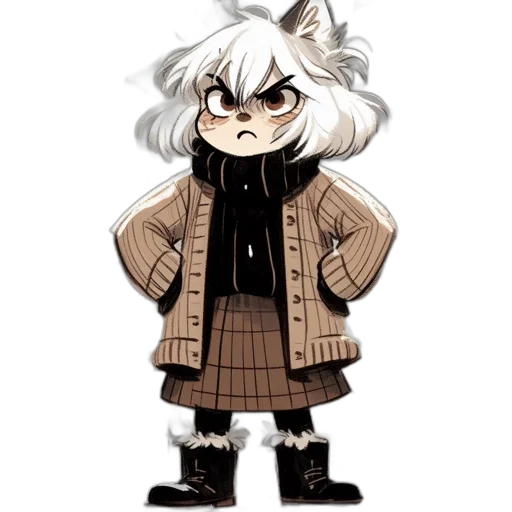 jacket, creature, animal, staff transparent PNG cut-out
