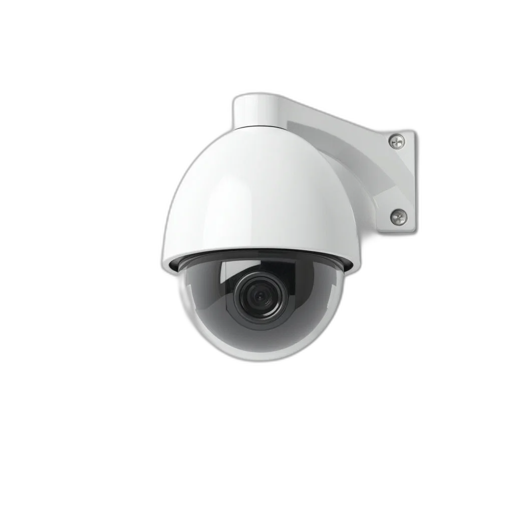3d render, white, security, camera transparent PNG cut-out