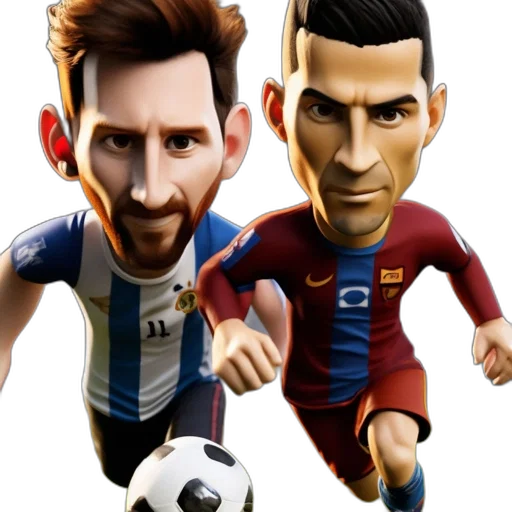 concept art, cartoon, 3d render, two transparent PNG cut-out