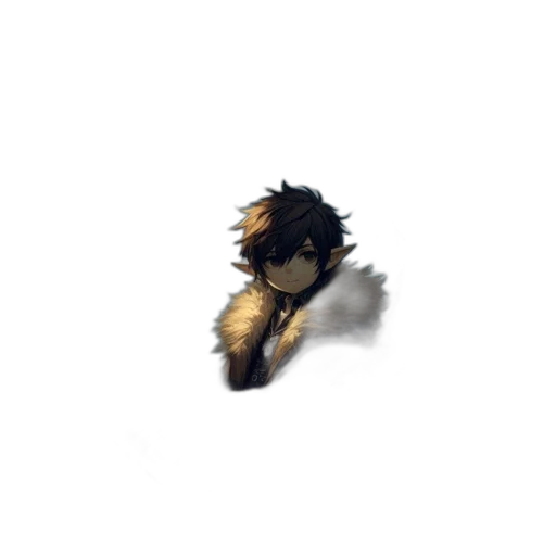 hair, dragon, creature, staff transparent PNG cut-out