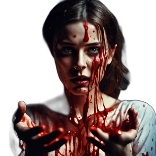 face, dress, photorealistic, comic book art transparent PNG cut-out