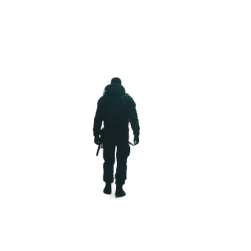 jacket, weapon, staff, robot transparent PNG cut-out