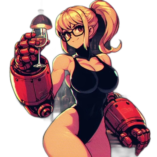 robot, weapon, bottle, dress transparent PNG cut-out