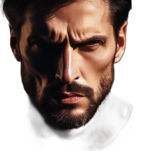 face, hair, photorealistic, watercolor transparent PNG cut-out