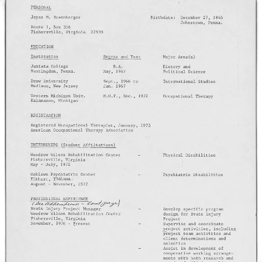 resume, name, joyce, rosenberger transparent PNG cut-out