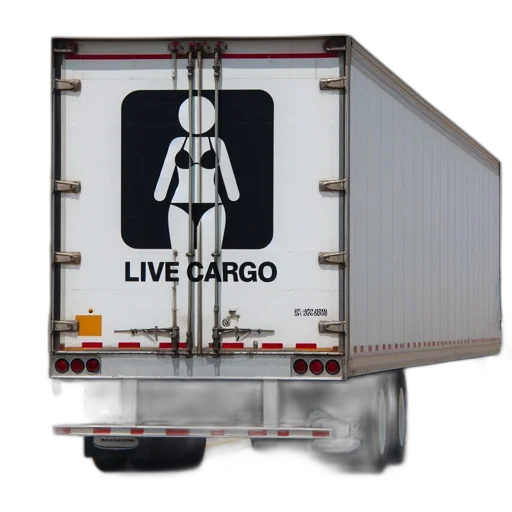 white, truck, bikini-clad, woman transparent PNG cut-out
