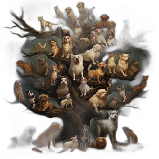 tree, animal, staff, concept art transparent PNG cut-out