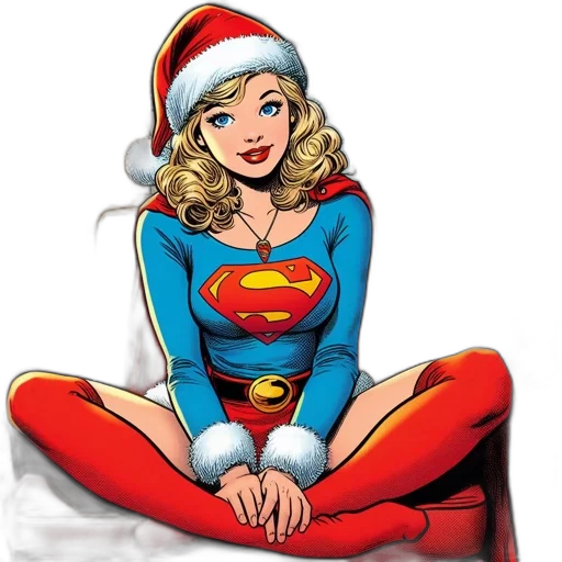 comic book art, cartoon, concept art, supergirl transparent PNG cut-out