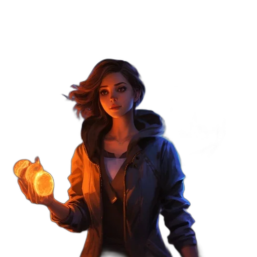 jacket, staff, weapon, face transparent PNG cut-out