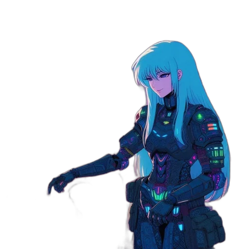 robot, jacket, dress, weapon transparent PNG cut-out