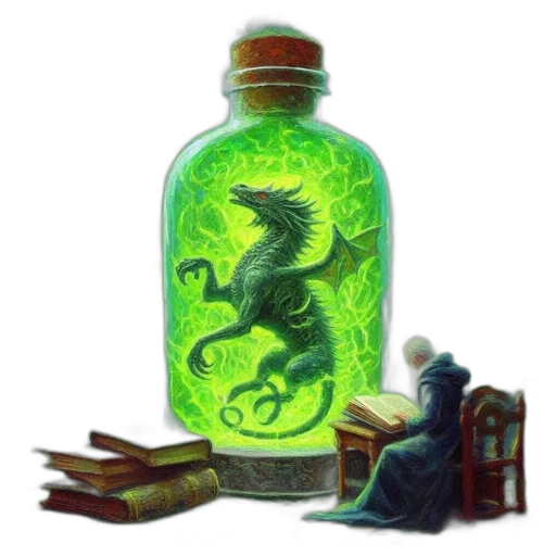 dragon, bottle, creature, animal transparent PNG cut-out