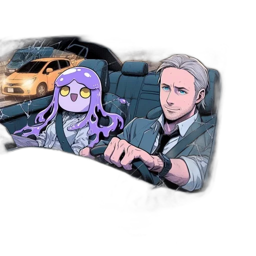 car, cartoon, anime, comic book art transparent PNG cut-out