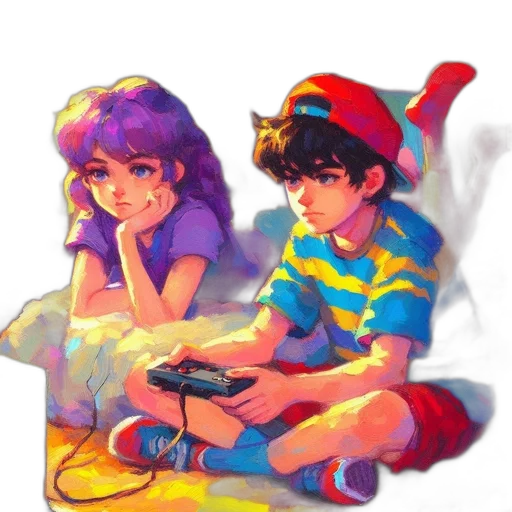 pixel art, vaporwave, watercolor, concept art transparent PNG cut-out