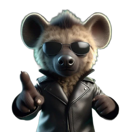 jacket, animal, staff, 3d render transparent PNG cut-out