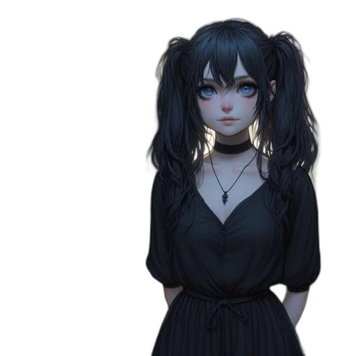 dress, staff, face, jewelry transparent PNG cut-out