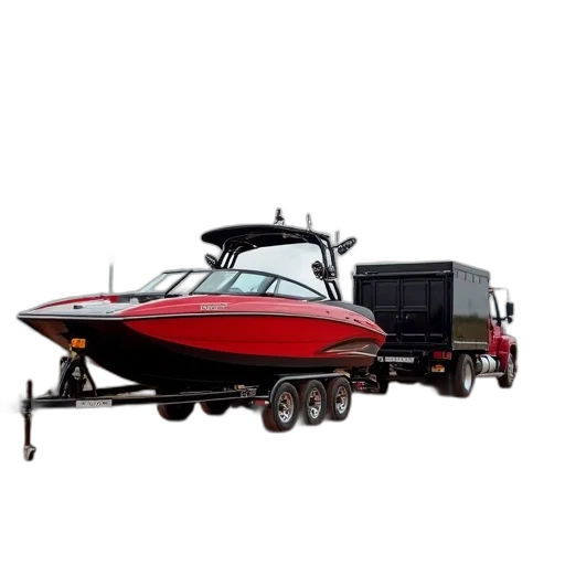 red, black, speedboat, being transparent PNG cut-out
